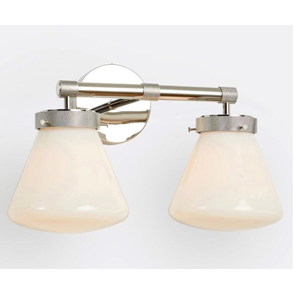 Rejuvenation Trask Polished Nickel 3-1/4" Fitter Double Sconce